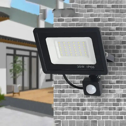 LED Floodlights 100W 50W 30W 20W 10W PIR Motion Sensor IP66 Waterproof LED 220V Hanging Exterior Outdoor Wall Lamp Spotlight - Confia