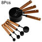 1/4/8pcs Stainless Steel Measuring Spoons With Scale Wooden Handle Household Kitchen Dining Bar Baking Tools Measuring Cups - Confia