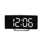 Alarm Clock Digital LED with Modern Curved Design, USB power supply, Bedside Clock with Temperature and Humidity Display ideal for Bedrooms, Kids - Confia