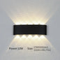 16 Watts Wall Lights 8 Ray Oval Up-Down LED Outdoor Waterproof IP65 Exterior Wall Step Light Fixture Waterproof Lamp (Warm White, Black Body) 16 Watts (8 Way) - Confia
