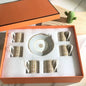 12Pcs Gift Box Set Striped Dot Ceramic Espresso Coffee Cup Tea Milk Drinking Cups with Handle Mug for Office Dishwasher & Microwave Safe | Daily Use & Gifting Items - Confia