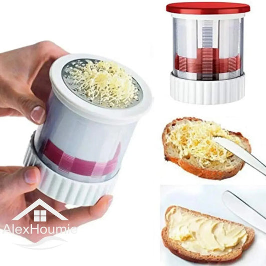 Manual Cheese Slicer Chese Cutter Butter Mill Spreadable Butter Cheese Gadgets Grater Mill with Lid Butter Dispenser Shredder - Confia