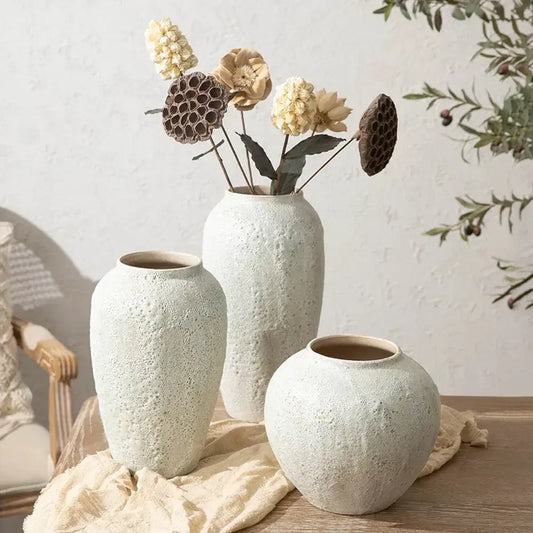 Ceramic Vase Chinese Style Quiet Wind Home Decor Decoration Flower Arrangement Pottery Pot - Confia