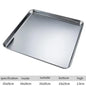 304 Flat Bottom Stainless Steel Square Tray Baking Pan Multifunctional Dessert Straight Edge Baking Tray Kitchen Storage Tools - Confia