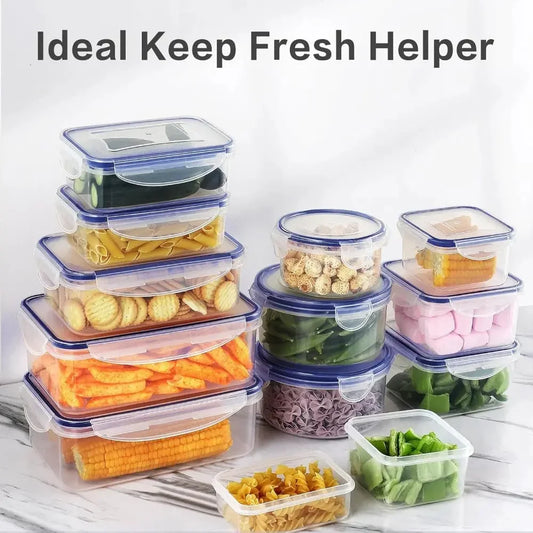 Classics Rectangular Plastic Airtight Food Storage Containers with Leak Proof Lid - Confia - reusablefoodstoragebags confia