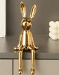 Rabbit decorations sculptures ornaments creative art fashion ceramic materials electroplating technology bedroom living room foyer - Confia