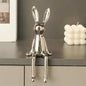 Rabbit decorations sculptures ornaments creative art fashion ceramic materials electroplating technology bedroom living room foyer - Confia