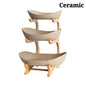 Ceramic Living Room Home Three-layer Fruit Plate Candy Dish Creative Modern Dried Basket Snack Snack Trinket Dish - Confia