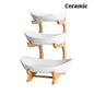 Ceramic Living Room Home Three-layer Fruit Plate Candy Dish Creative Modern Dried Basket Snack Snack Trinket Dish - Confia