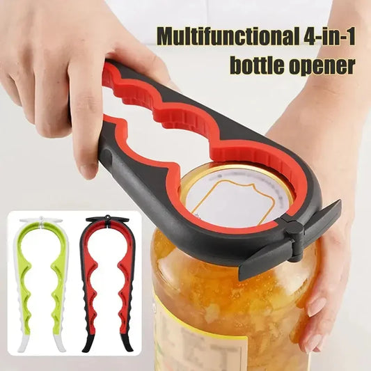 Can Opener Multi Functional Four In One Beverage Bottle Opener Cap Twister Four Position Can Opener Anti Slip Cap Twister - Confia