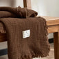 Maillard Cotton Blankets Four Layers Of Gauze Sofa Cover Blanket With Tassel AB Side - Confia - reusablefoodstoragebags confia
