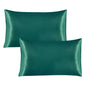 Satin Pillowcase Standard Set Of 2 - Green Silky Pillow Cases For Hair And Skin 20x26 Inches Pillow Covers With Envelope Closure - Confia - reusablefoodstoragebags confia