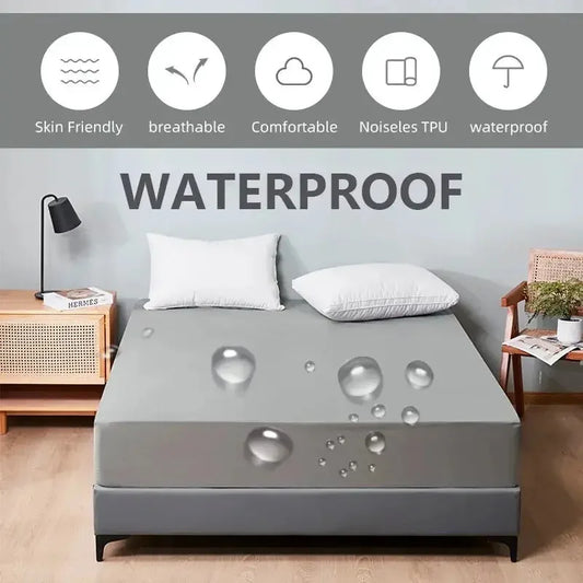Safe Waterproof Mattress Protector, Breathable and Hypoallergenic Ultra Soft Fitted Bed Protector Cover, Machine Washable - Confia - reusablefoodstoragebags confia