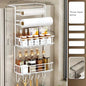 Magnetic Fridge Spice Rack, Space Saving Organizer Black Shelf on Refrigerator, Kitchen Paper Towel Holder, Foldable Design - Confia - reusablefoodstoragebags confia