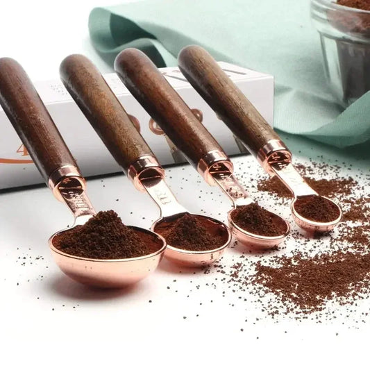 1PCs Measuring Spoons Premium Stainless Steel Measuring Spoons Set With Walnut Wooden Handle For Cooking Baking - Confia