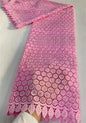 African Carbon Fiber Lace Fabric, Cotton Fabrics Materials For Embroidery, Rhinestone, Nigerian Lace Fabric ,5 Yards - Confia