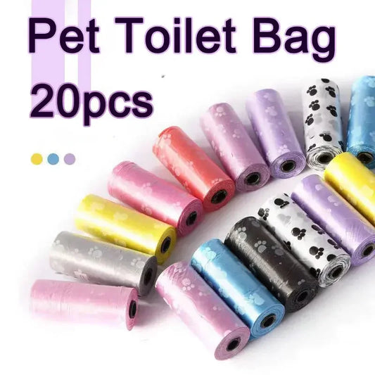 20 Rolls Dog Poop Bag Outdoor Cleaning Poop Bag Puppy Walking and Travel, Leak Proof and Tear Resistant, Thick Plastic - Multi Colors - Confia - reusablefoodstoragebags confia