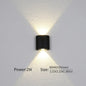 16 Watts Wall Lights 8 Ray Oval Up-Down LED Outdoor Waterproof IP65 Exterior Wall Step Light Fixture Waterproof Lamp (Warm White, Black Body) 16 Watts (8 Way) - Confia