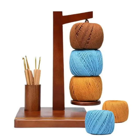 Magnetic Yarn Ball Holder Wooden Thread Spool Wool Ball Winder Rotatable DIY Craft Sewing Knitting Tools for Crochet - Confia