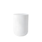 Bathroom Wash Accessories Bamboo Wood Set Ribbed Design with Bamboo Accents, Includes Soap Dispenser, Toothbrush Holder, Tumbler & Soap Dish (White) - Confia - reusablefoodstoragebags confia