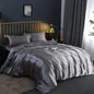 Bedding Duvet Cover Set Soft Silky Textured Comforter Cover with Corner Ties and Zipper Closure - Confia - reusablefoodstoragebags confia