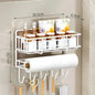 Magnetic Fridge Spice Rack, Space Saving Organizer Black Shelf on Refrigerator, Kitchen Paper Towel Holder, Foldable Design - Confia - reusablefoodstoragebags confia