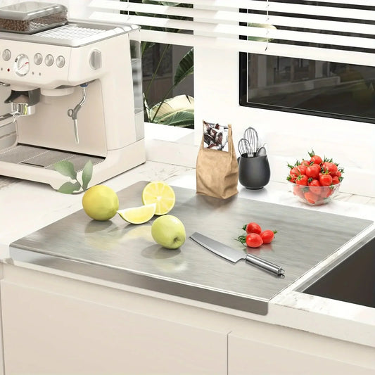 Premium Stainless Steel Chopping Board - Large, Easy Clean, Multipurpose Kitchen Cutting Surface for Fruits, Vegetables & More - Confia