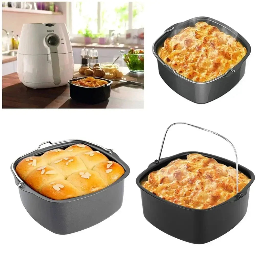 Non-stick Cake Baking Tray Basket Air Fryer for Baking Dish Pan Cake Baking Pan Roasting Basket Bakeware Air Fryer - Confia