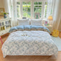 Floral Printed Duvet Cover 1Piece- 100% Cotton Luxury Bedding, Pre-Washed for Softness, for Bedroom Decor - Zipper Closure