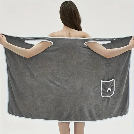Microfiber Bathing Wearable Magic Towel Bath Towel Beach and Spa Bathrobe Bathroom Towel Dress with Straps for Girls & Women Absorb Water | Washable Bathrobe - Confia - reusablefoodstoragebags confia
