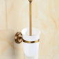 Solid Brass Bathroom Accessories Set with Robe hook, Paper Holder, Towel Bar, Soap Basket, Bathroom Fitting Sets - Confia - reusablefoodstoragebags confia