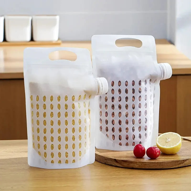 Food Storage Grain Bag Multigrain Pour Reusable Portable Bag Cereal Flour Bean Nut Rice Tea Powder Water Reusable Organizer Case Confia