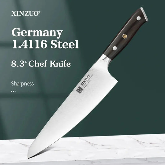XINZUO Classic Design 8.3'' Chef Knife Kitchen Knife 56-58HRC German 1.4116 Steel Razor Sharp Cutting Meat With Comfort Handle - Confia