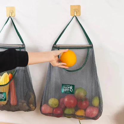 Reusable Storage Bags Kitchen Hanging Mesh Bag Home Fruit And Vegetable Storage Net Bag For Ginger Garlic Potatoes Onions Confia
