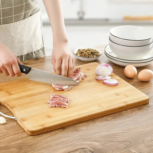 Chopping Board Bamboo Cutting Board Butcher Block for Kitchen Vegetables, Fruits, Cheese and Charcuterie - Confia