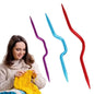 Knitting Needles For Sweaters Bent Metal Knitting Needles 3PCS Plastic Mixed Color Safety Pin Cable Knitting Bent Weaving Needle Hooks - Confia