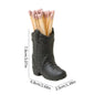 Cowboy Boot Ceramic Match Holder with Built-in Striker - Rustic Western Home Decor - Vintage Farmhouse Aesthetic-Kitchen, Bathroom, Fireplace & Candle Lighting - Unique Gift for Western Lovers (Pink) - Confia - reusablefoodstoragebags confia