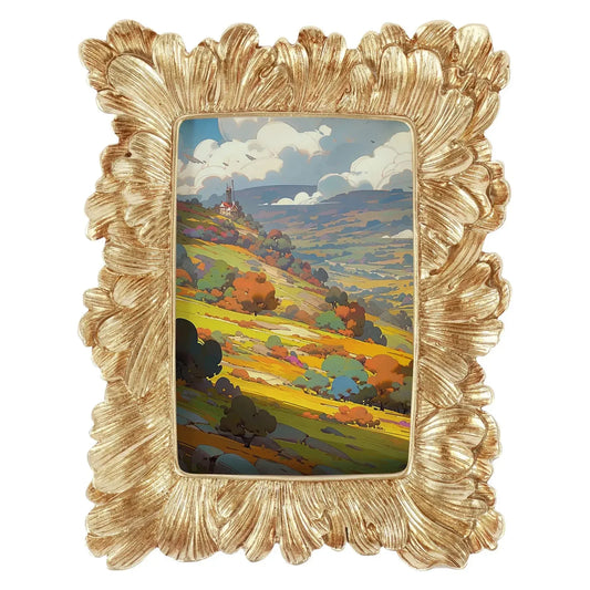 Picture Frame Antique Leaf Embossment Photo Frame with Protection Glass Vintage Decorative Frames Perfect for Home Decor, Unique Gift Idea, Durable, Birthday, Wedding, Return Gift - Confia