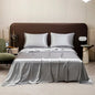 Satin Bed Sheet Sets for Summer Silky Smooth Top Sheet with Pillowcase Single/Queen/King Ice Cooling Flat Bed Sheet Sets - Confia - reusablefoodstoragebags confia