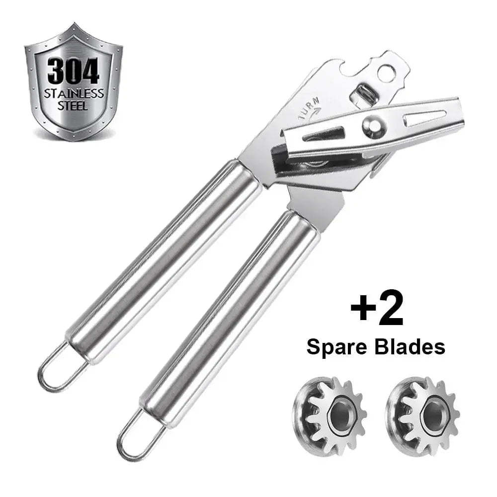 Multipurpose Manual Can Opener and Bottle Opener, Tin Cutter with Smooth Edge Comfortable & Anti Slip Hand Grip - Confia