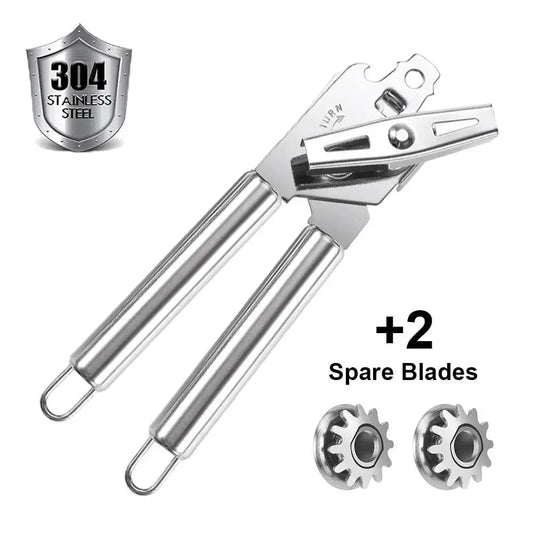 Multipurpose Manual Can Opener and Bottle Opener, Tin Cutter with Smooth Edge Comfortable & Anti Slip Hand Grip - Confia