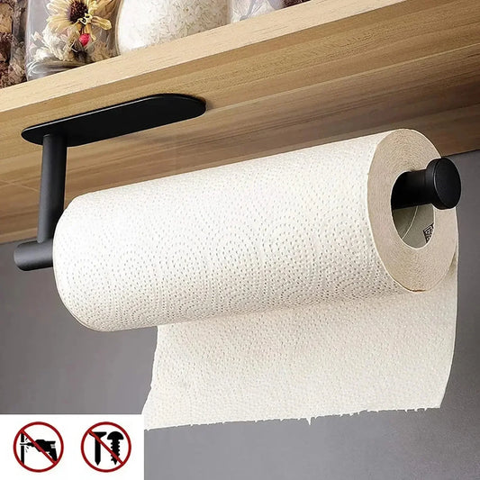Kitchen Paper Towel Holder Adhesive Tissue Hanger Toilet Roll Paper Dispenser Multifunctional Paper Napkin Holder - Confia - reusablefoodstoragebags confia