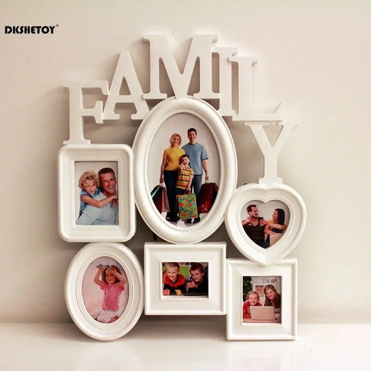 6 Pictures Family Photo Frames Wall Decor Wall Mount Photo Frame Home Room Ornament for Families and Friends Gifts 31X38cm - Confia