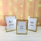 Decorative Glass Photo Frame with Gold Metal Stand, Table Brass double Glass Photo Frame for Dried, pressed Flowers, Poster, Photos, Floating Frame for Gifting 5x7 inches Tabletop, decorative - Confia