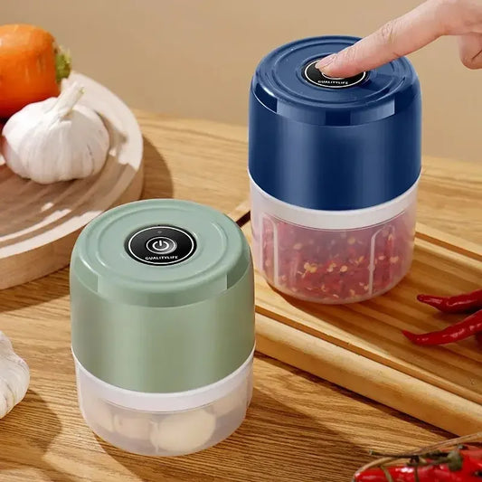 Electric Meat Chopper - Portable Food Processor with Stainless Steel Blades, USB Rechargeable Mini Chopper for Meat, Vegetables, and Garlic - Confia