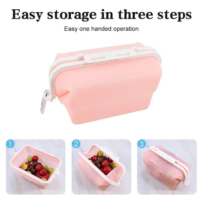 Premium Silicone Reusable Food Storage Bags Food Grade Multi-use Fruit Sealed Lunch Bag Travel Containers Microwave Oven Safe Confia