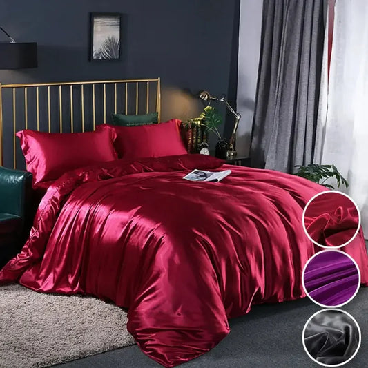 Bedding Duvet Cover Set Soft Silky Textured Comforter Cover with Corner Ties and Zipper Closure - Confia - reusablefoodstoragebags confia