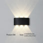 16 Watts Wall Lights 8 Ray Oval Up-Down LED Outdoor Waterproof IP65 Exterior Wall Step Light Fixture Waterproof Lamp (Warm White, Black Body) 16 Watts (8 Way) - Confia