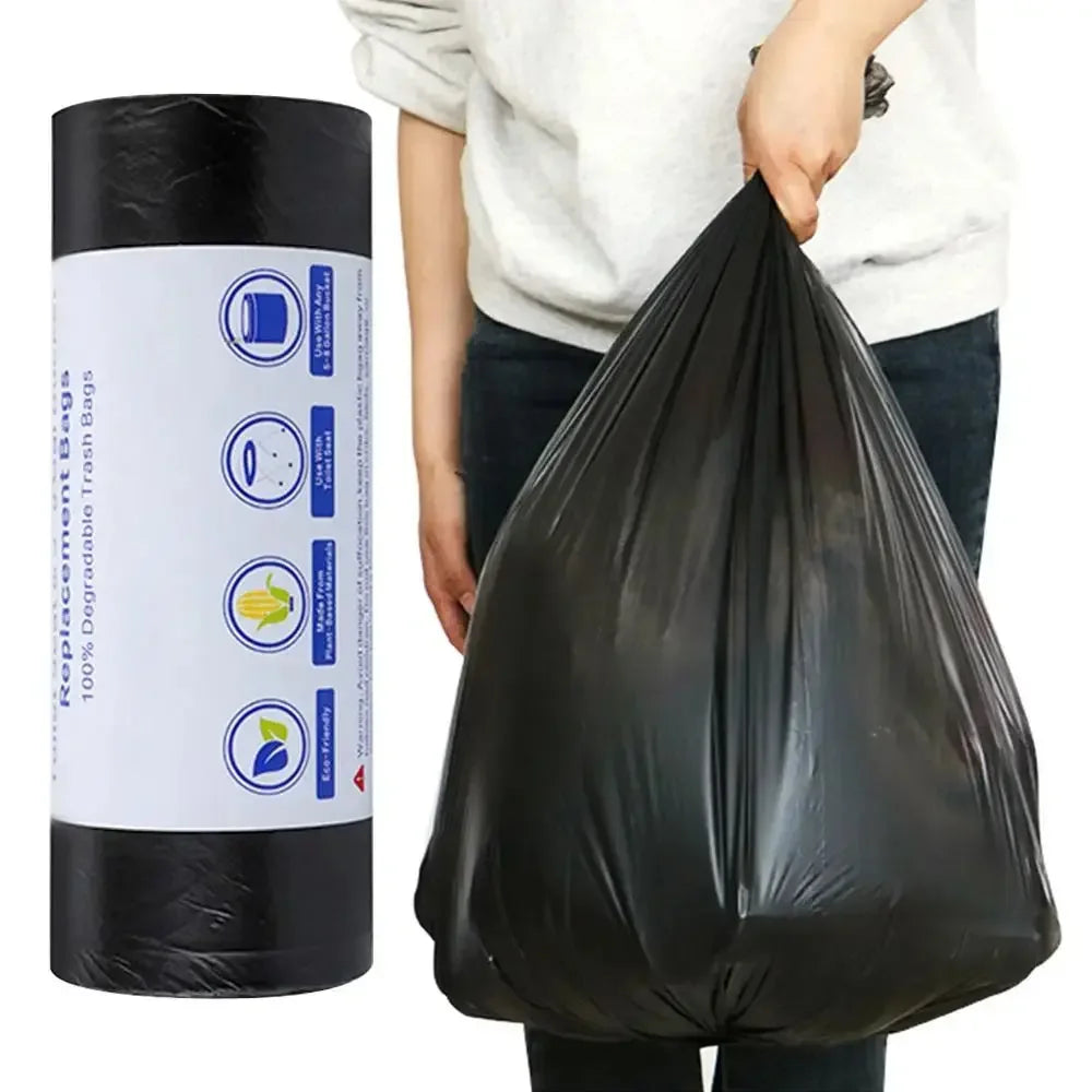 30Bags/Roll Disposable Garbage Bag Trash Can Bin Small Medium Large Rubbish Bag Points Off Black Plastic Bags Bathroom Kitchen - Confia - reusablefoodstoragebags confia