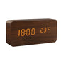 Alarm Clock LED Wooden Watch Table Voice Control Digital Wood Despertador USB/AAA Powered Electronic Desktop Clocks - Confia